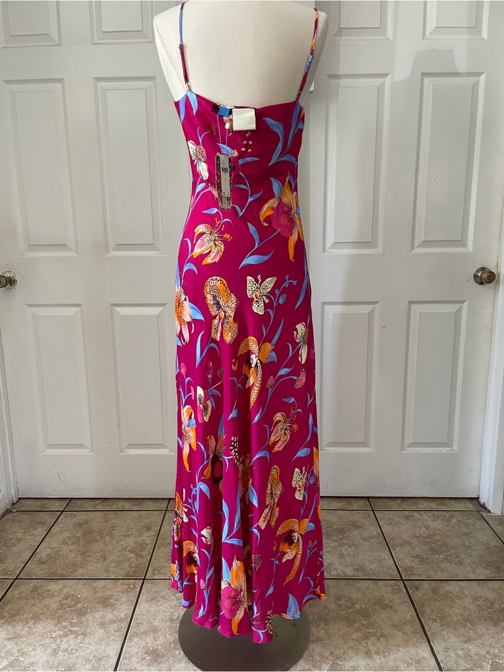 FARM Rio Fuchsia Floral Maxi Dress with Yellow & Blue Accents - Picture 8 of 11